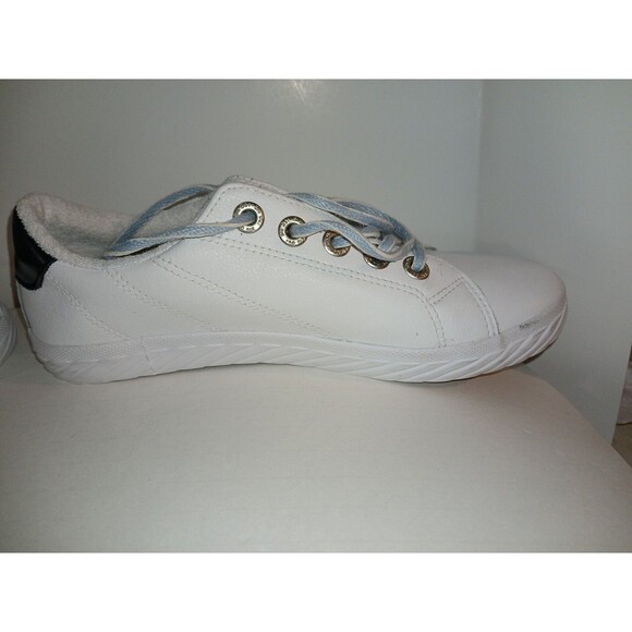 Blowfish WHITE LEATHER Blue Dov sneakers Womens 6.5 Very Nice GENTLY USED - Picture 4 of 16